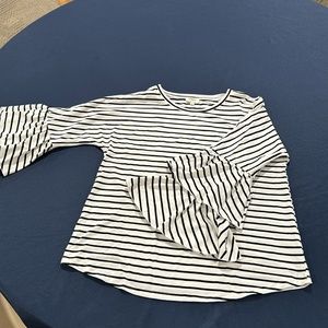 Black and white striped blouse